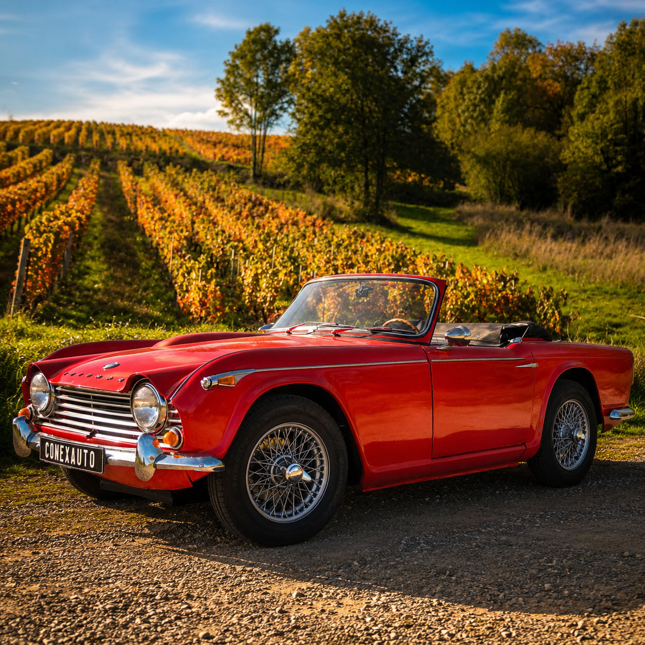 Escapade gastronomique en voiture de collection